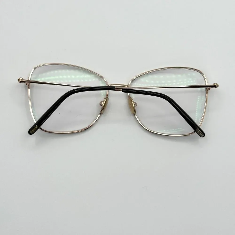 Tom Ford TF5906-B 001 Black Rose Gold Metal Cat-Eye Frames 55-15-140